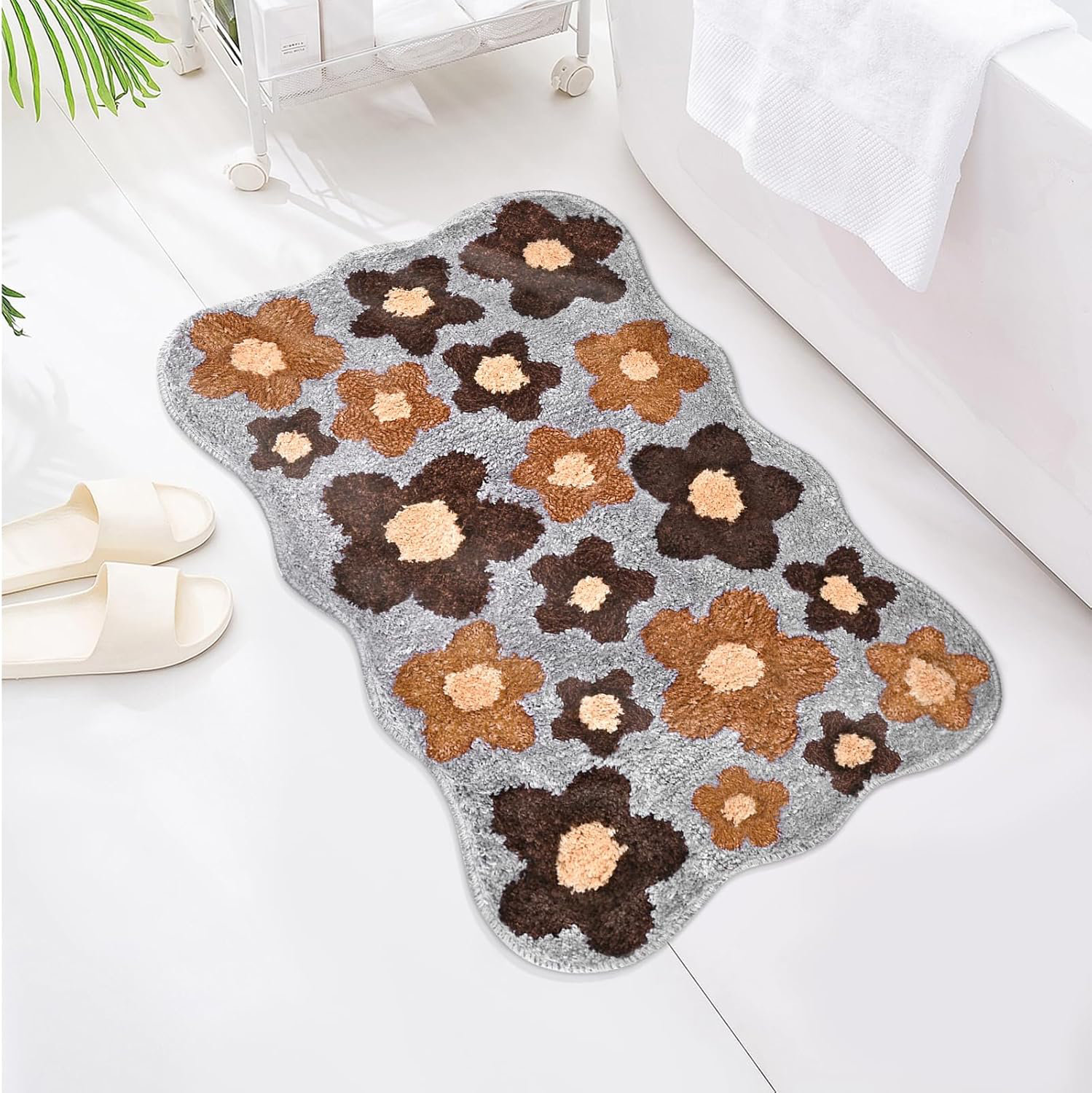 Lark Manor??? Floral Color Bathroom Rugs, 20"X32" Cute Flower Shaped Bath